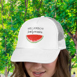 Family Reunion Watermelon Trucker Hat<br><div class="desc">This Family Reunion Cap is decorated with a red watercolor watermelon. Perfect for your summer family BBQ,  picnic,  or cookout. Easily customizable. As we create our artwork you won't find this exact image from other designers. Original Watercolor © Michele Davies.</div>