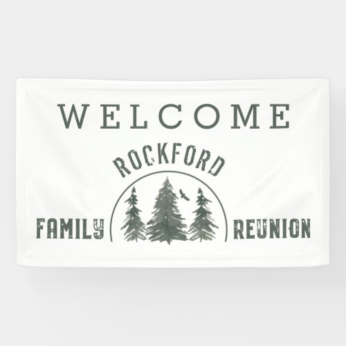 Family Reunion Welcome Forest Trees Green Banner
