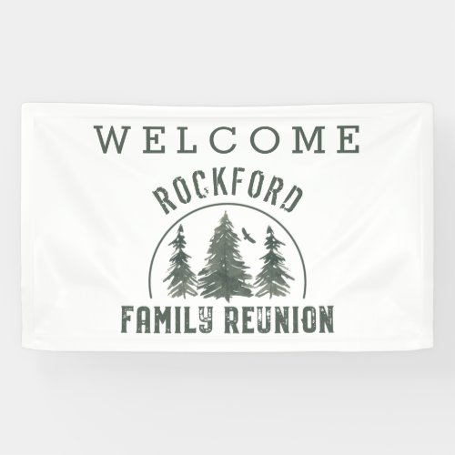 Family Reunion Welcome Green Forest Trees Banner