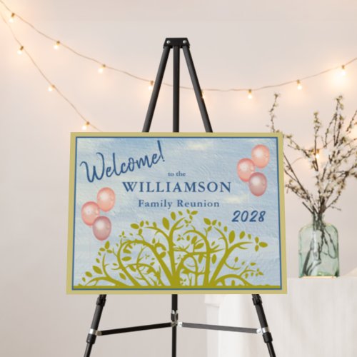 Family Reunion Welcome Sign Genealogy Tree 