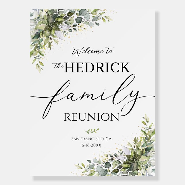 Family Reunion Welcome Sign, Reunion Poster (Front)