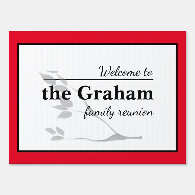 Family Reunion Welcome Yard Sign (Front)