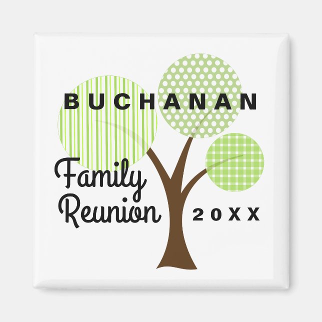 Family Reunion Whimsical Tree Souvenir Gift Magnet (Front)