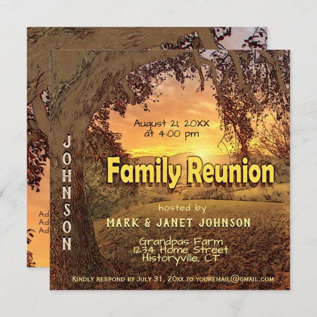 Family Reunion with Tree Invitation (Front/Back)