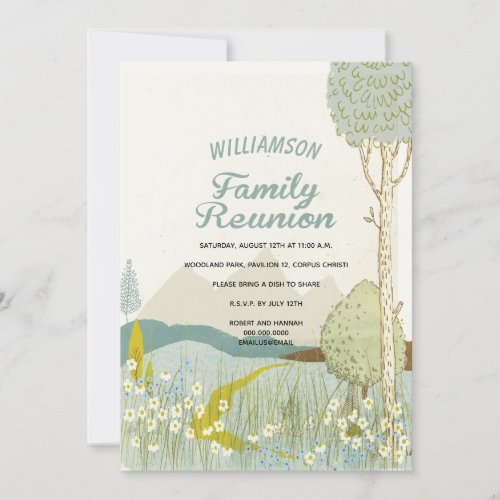 Family Reunion Woodland Picnic Invitation