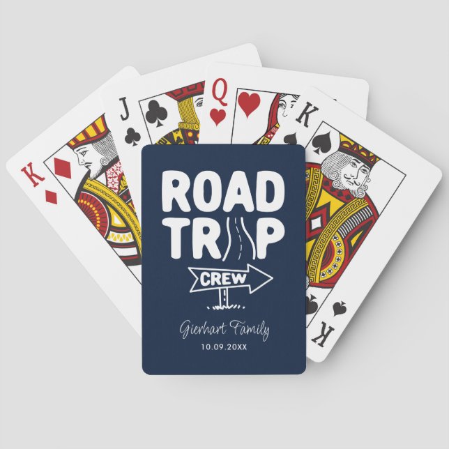 Family Road Trip Crew Annual Event Custom Poker Cards (Back)