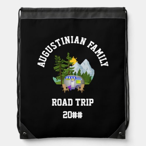 Family Road Trip Drawstring Bag