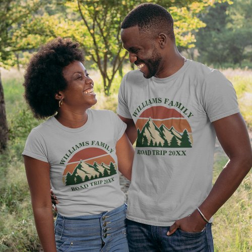 Family Road Trip Summer Vacation Mountains Vintage T_Shirt