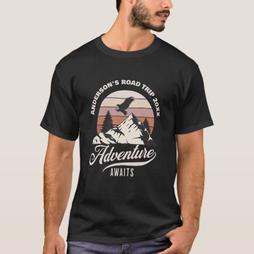 Family Road Trip Summer Vacation Mountains Vintage T_Shirt