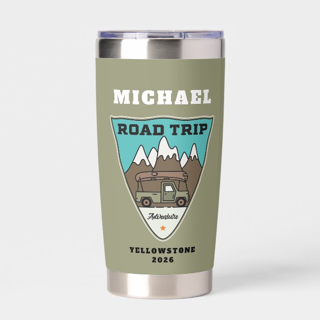 Family Road Trip Travel Personalized Tumbler (Front)