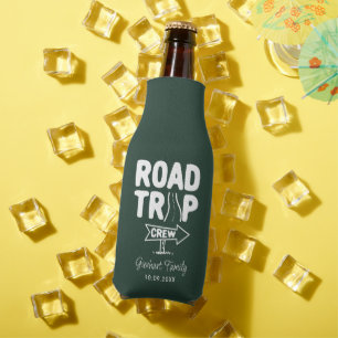 Family Road Trip Typography Matching Bottle Cooler