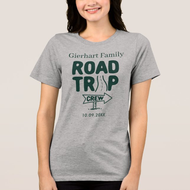 Family Road Trip Vacation Matching Custom Tri-Blend Shirt (Front)