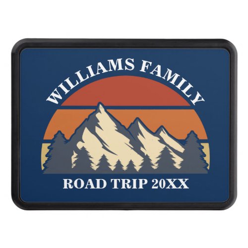 Family Road Trip Vacation Mountains Custom Blue Hitch Cover