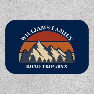 Family Road Trip Vacation Mountains Custom Blue Patch