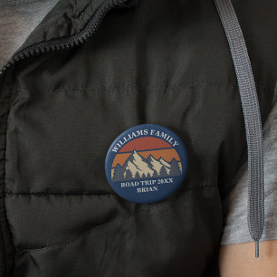 Family Road Trip Vacation Mountains Custom Reunion Button