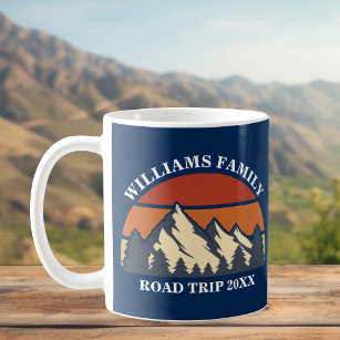 Family Road Trip Vacation Mountains Custom Reunion Coffee Mug