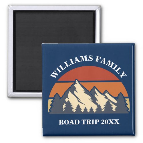 Family Road Trip Vacation Mountains Custom Reunion Magnet