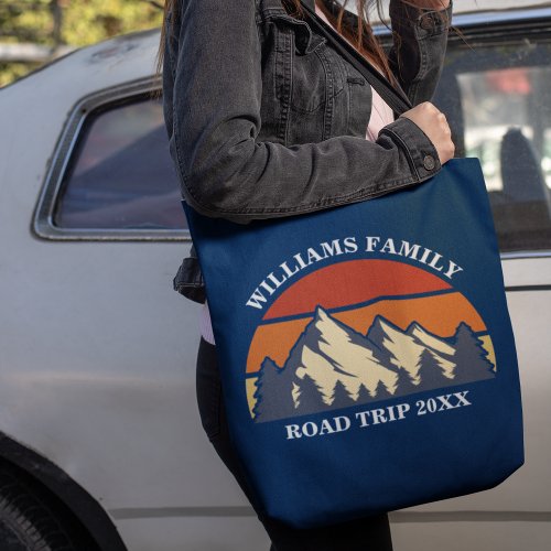 Family Road Trip Vacation Mountains Custom Reunion Tote Bag