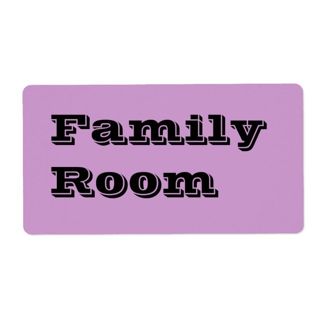 Family Room Moving Labels in Pale Lavender (Front)