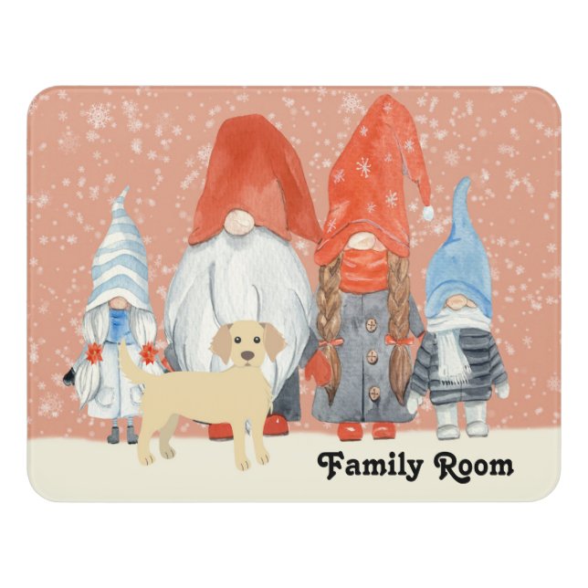 Family Room Sign with Gnomes (Contemporary Front)