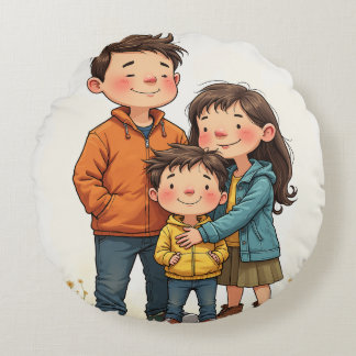 family Round Pillow