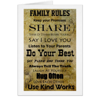 Family Rules Cards