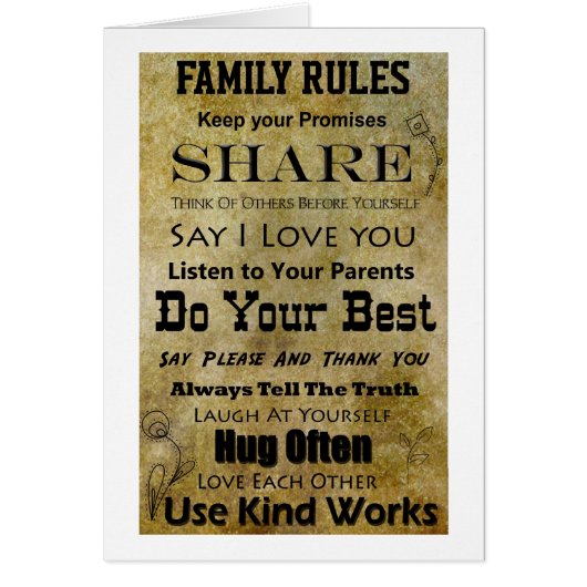 Family Rules Cards (Front)