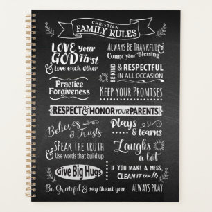 Family Rules - Christian values to live together Planner