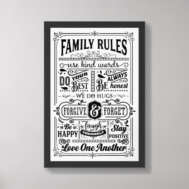 Family Rules Framed Art (Framed Front)