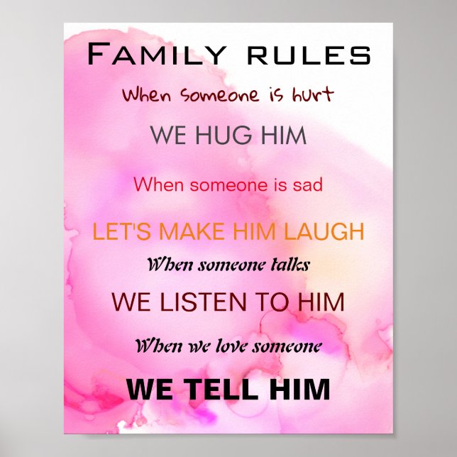 Family rules in colors poster (Front)