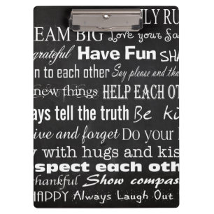 Family Rules Last Name Personalized Cus Clip Board