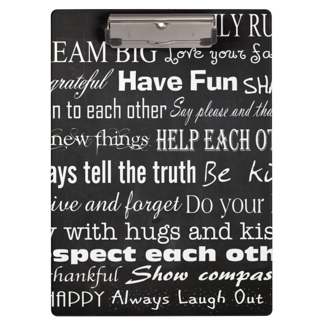 Family Rules Last Name Personalized Cus Clip Board (Front)