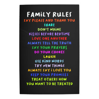 Family Rules Metal Print