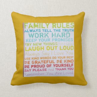 FAMILY RULES PILLOW