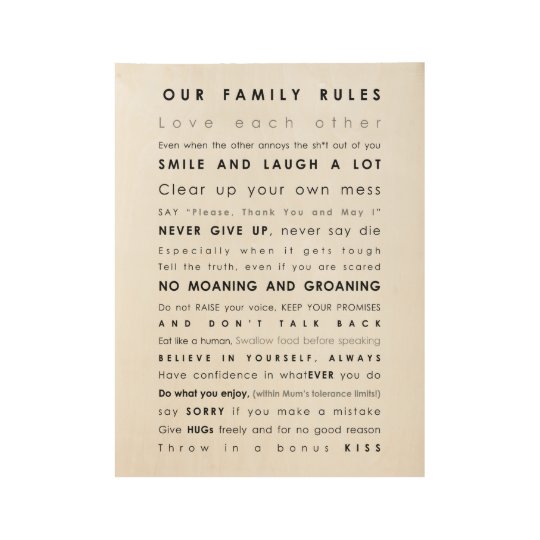 Family Rules Poster | Zazzle.com