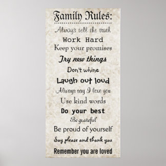 Family Rules Poster