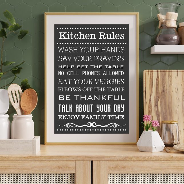 Family Rules Sign Kitchen Rules Poster (Creator Uploaded)