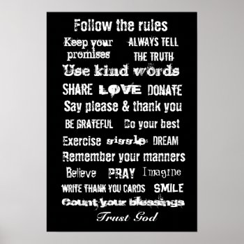 Family Rules Wall Hanging Poster by Gigglesandgrins at Zazzle
