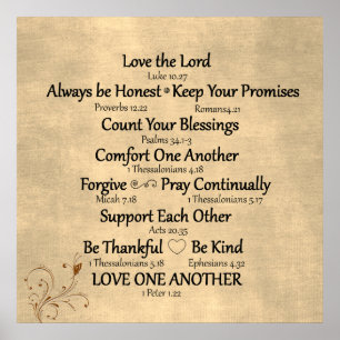 Family Rules with Bible Verse Poster