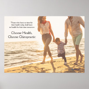 Family Running Along Beach Chiropractic Poster