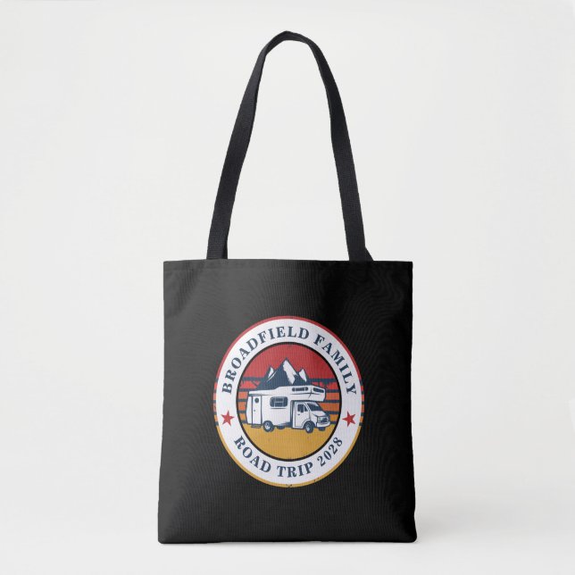 Family RV Road Trip Reunion Matching Swag Custom Tote Bag (Front)