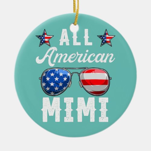 Family s All American Mimi 4th Of July Patriotic Ceramic Ornament