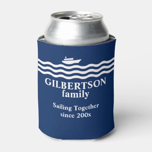 Family Sailing Boat Cruise Matching Can Cooler