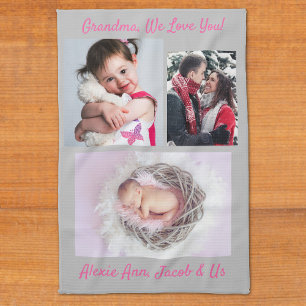 Family says, "I Love You" Grandma Personalize Kitchen Towel