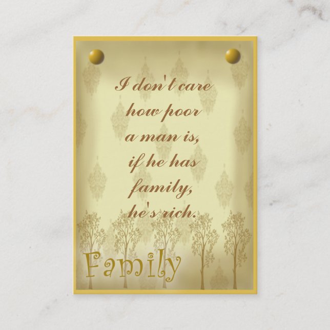 Family scrapbook tag or business card (Front)