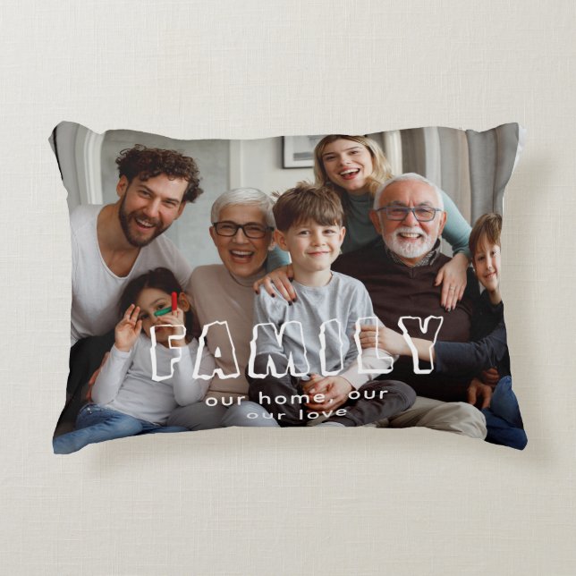 Family Script Collage Chic  Accent Pillow (Front)