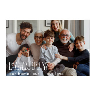 Family Script Collage Chic Acrylic Print