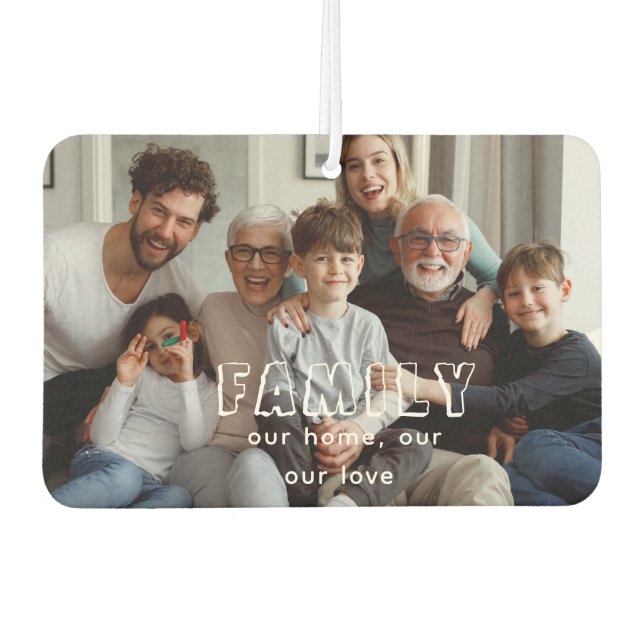 Family Script Collage Chic  Air Freshener (Front)