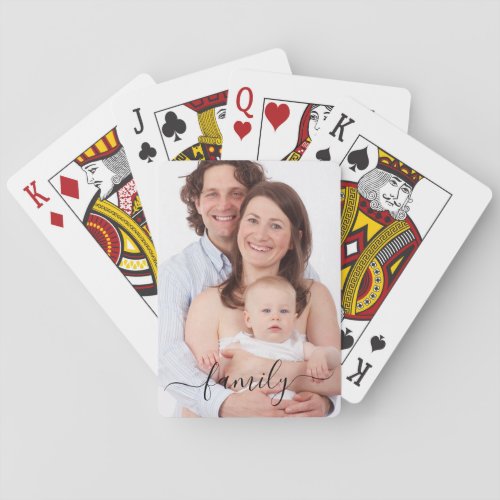 Family Script Custom Photo Bicycle Playing Cards