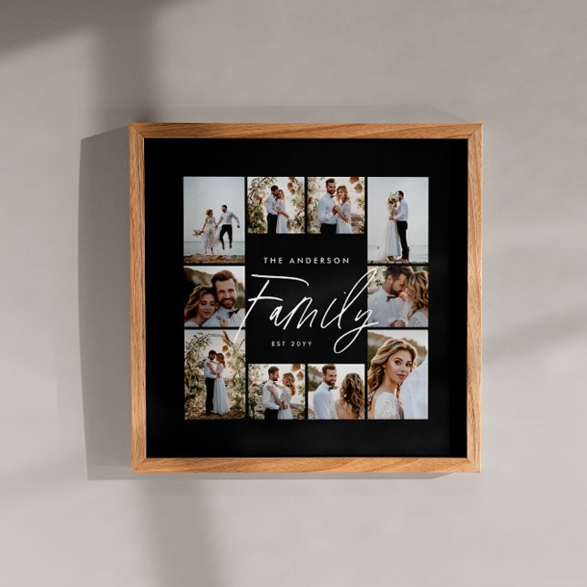 Family script elegant modern minimal photo collage poster (Creator Uploaded)